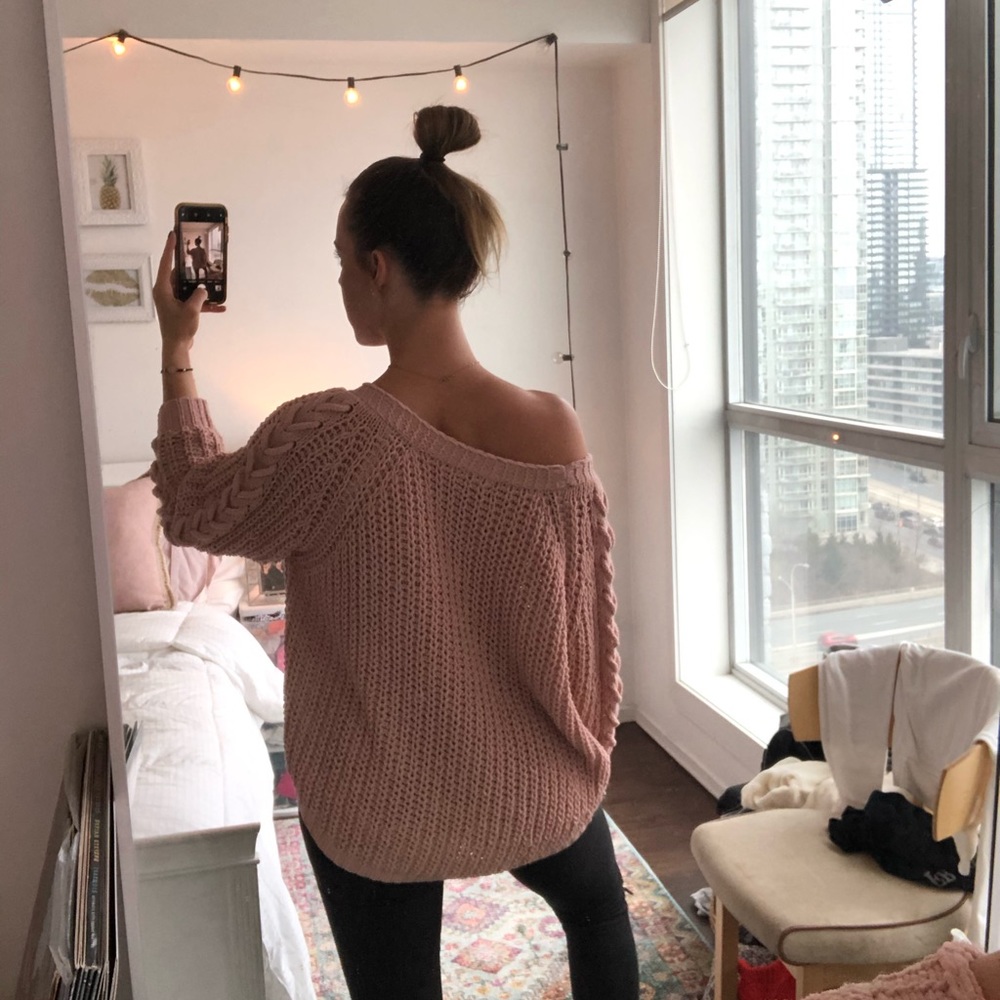 Pink knit sweater